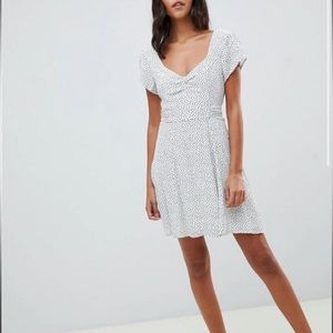 Abercrombie Fitch Polka Dot Dress With Knot Front